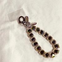 Cadena de cuentas negras para colgar en la muñeca, cuerda corta con Clip, funda de teléfono, llavero, bolso colgante - details 4