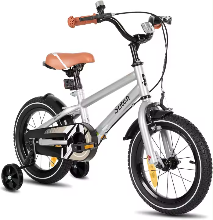 Bicicleta Infantil 14/16/18/20 Pulgadas para niñas y niños de 3-13 años, 14/16/18/20 Pulgadas Bicicleta para niños con estabilizadores (Rosa, Beige, Azul, Plata, Verde) - 1