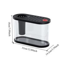 Pecera de sobremesa irrompible, ahorradora de espacio, con compartimento para filtro, pecera de plástico transparente, pecera de mesa transparente. - details 0