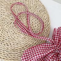 Paquete ligero de bolsillo con cordón de flores, bolsa de almacenamiento, bolso de flores de estilo coreano, bolso de hombro de mezclilla satinado a cuadros, compras - details 11