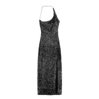 Chic ss para mujer moda Otoño-Invierno estilo asimétrico con lentejuelas sin mangas - details 1
