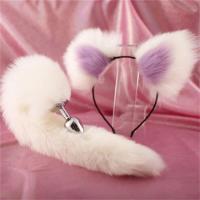 Consolador Leten, diademas con orejas bonitas, cola de conejo y zorro, tapón Anal de Metal, accesorios eróticos para Cosplay, juguete sexual para adultos para parejas - details 1