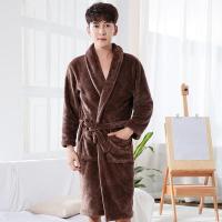 Pareja de pijamas gruesos de gran tamaño para otoño e invierno, albornoz de terciopelo Coral para hombre, Sra. Ropa de hogar cómoda y transpirable acolchada - details 10