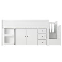 Camión de Niños Multifuncional Cama Extensible, Escritorio, Almacenamiento Lateral, Armario, Cajón, Escalera, Sin Colchón MDF Blanco 90*200 - details 17
