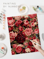Pintura al número RUOPOTY de 40x50cm para adultos kit DIY regalo rosas flores pintura acrílica imagen para decoraciones del hogar - details 1