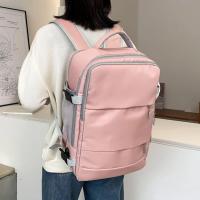 Mochila deportiva antirrobo para mujer, morral informal con carga USB de viaje, bolsa de equipaje para ordenador portátil, color rosa, novedad - details 1