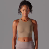 Sujetador de Yoga sin costuras para mujer, chaleco de Yoga Sexy, Sujetador deportivo de alto impacto para entrenamiento, Tops deportivos sin mangas para gimnasio - details 12