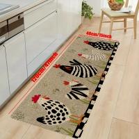 Alfombra de cocina de pollo de dibujos animados, alfombrilla de franela antideslizante lavable a máquina, adecuada para puerta de pasillo y cocina, 1 unidad - details 1