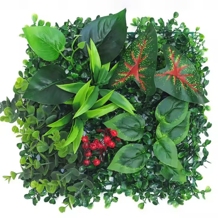 Panel de pared de plantas artificiales DIY, alfombra de eucalipto Artificial duradera de vida eterna, estera de hierba verde falsa realista verde - 1