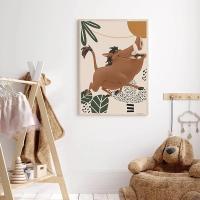 Pinturas de Lión Rey Boho para Niños JUBEER Pinturas en Lienzo de Animales de Película Safari Cheetah Arte de Pared para Habitación de Bebé Decoración del Hogar - details 4