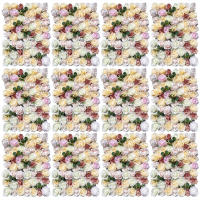 Paneles de flores artificiales para pared, telón de fondo para Banque, fiesta de boda, decoración del hogar, 12 piezas, 15,75x23,62x0,79 pulgadas - details 0