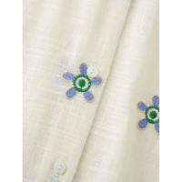 BUNO-Conjunto de camisa y pantalones con estampado bordado para mujer, camisa holgada de un solo pecho, pantalones de pierna ancha, informal, 2 piezas, verano, 2025 - details 7