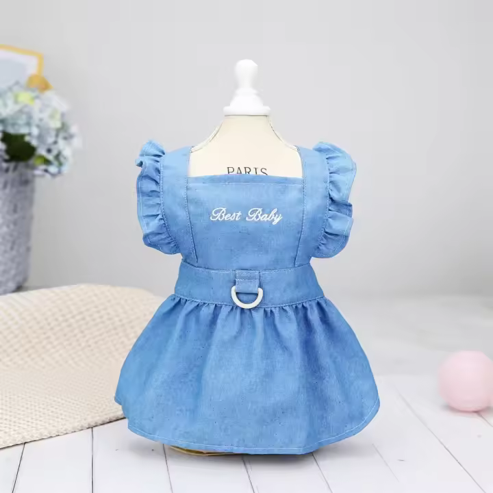 Vaqueros para perros pequeños y medianos, trajes de princesa, vestidos suaves y dulces para primavera y verano, ropa para mascotas - 1