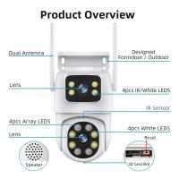 Cámara de seguridad inalámbrica Tuya Wifi de doble lente de 10 MP, PTZ, para exteriores, 4K, con pantalla dual, seguimiento automático, monitorización y videovigilancia. - details 2
