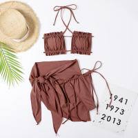 Bikini plisado Bandeau para mujer, bañador Sexy, conjunto de Bikini con Tanga, ropa de playa para nadar, traje de baño 2023 - details 14