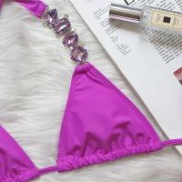 Bikini Sexy de Lujo con Diamantes de Imitación Color Sólido, Divisible, Accesorios de Cadena de Metal - details 24