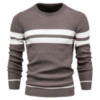 Nueva Suéter De Otoño Para Hombre Con Cuello Redondo Y Mangas Largas Patchwork Caliente Y Delgado Moda Casual Ropa De Hombre - details 8