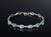 -pulsera de plata de ley 925 para mujer, brazalete exquisito de plata de zafiro, regalo de joyería - details 4