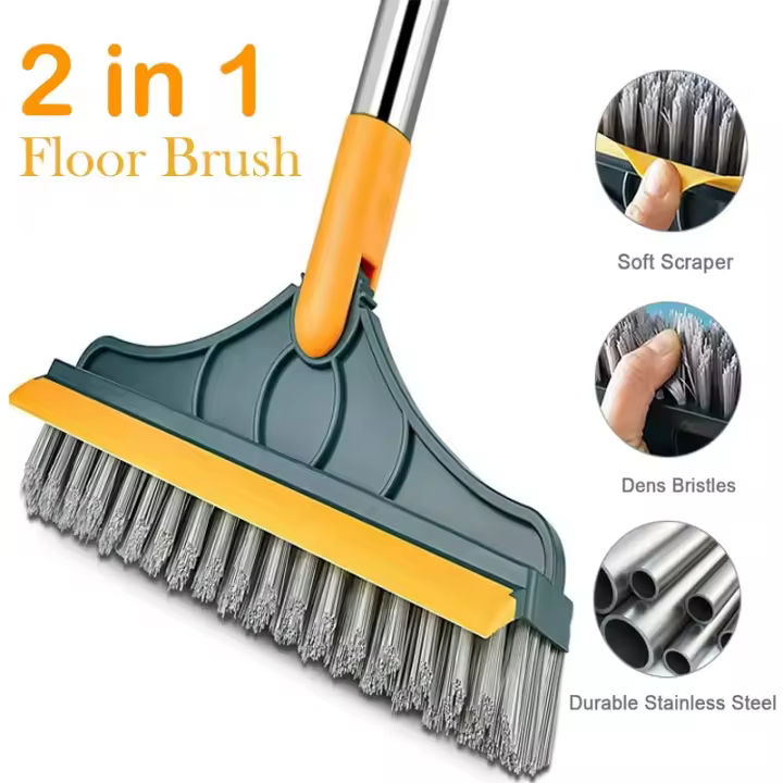 Cepillo Mágico Berus Pembersih Lantai 2 en 1 Mango Largo Desmontable Accesorios de Baño - 1