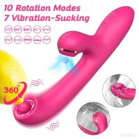 Vibrador-Dildo Rotativo 2EN1 Estimulador de Clítoris y Pezón Masajeador Vaginal - details 2