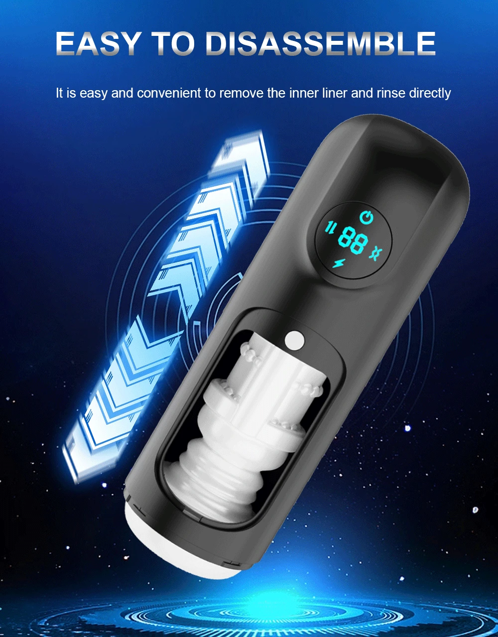 Máquina de mamada realista para hombres, masturbadores telescópicos, vibradores automáticos masculinos, juguete sexual para adultos, Copa - details 10