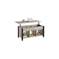 Mesa de Café de Madera Elevable Diseño Moderno con Revistero 104,5 x 49,5 x (49-61,5) cm Gris - details 6