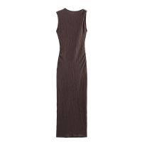 Casual Chic Verano Sin mangas s, Moda femenina larga y recta por - details 2