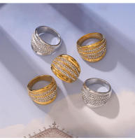 El Nuevo Anillo Geométrico de ZIRCON brilliant está ajustado para Regalos de joyería de lujo de moda para Mujeres. - details 8