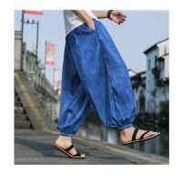 pantalones de marca al aire libre para hombres Lce seda dragón flor oscura bombachos sueltos pantalones casuales de pierna ancha de alta calidad para hombre - details 3