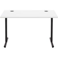 Escritorio simple para oficina en casa, escritorio para PC, parte superior blanca y marco negro, rectangular, fácil de montar, 120 x 60 x 73,6 cm - details 0