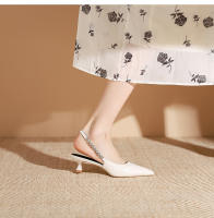 Xiaoxiangfeng-correa de cadena puntiaguda, tacón medio, zapatos individuales - details 18