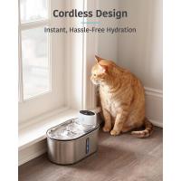 Fuente de Agua para Gatos Inalámbrica de Acero Inoxidable Dispensador Automático de Agua de 101oz/3L 3 Modos Inteligentes Sensor de Radar de 120° Compartimento de Batería Separado - details 1