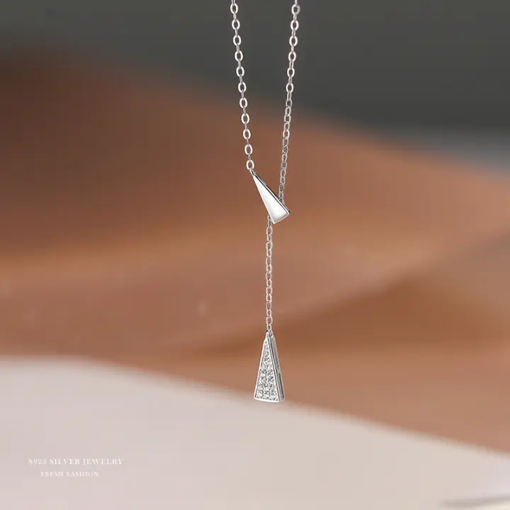 Collar Geométrico de Plata S999 Estilo Minimalista INS Joyería Ajustable para Mujeres - 1