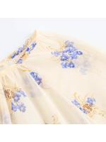 Camisa Elegante Translúcida Con Estampado De Flores Simple Para Mujer - details 3