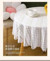 Mesa de comedor Ense blanca de lujo, tela con estampado geométrico, mantel rectangular redondo, funda bordada, decoración de boda - details 4