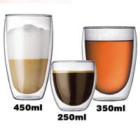 Taza de vidrio de doble pared resistente al calor, juego de tazas de café expreso, cerveza hecha a mano, té, whisky, vasos de vidrio, 1 piezas - details 0