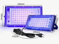 Reflector de luz ultravioleta para exteriores, lámpara fluorescente de escenario con enchufe europeo para fiesta, 50W, 100W, CA 220V, 395nm, 400nm - details 1