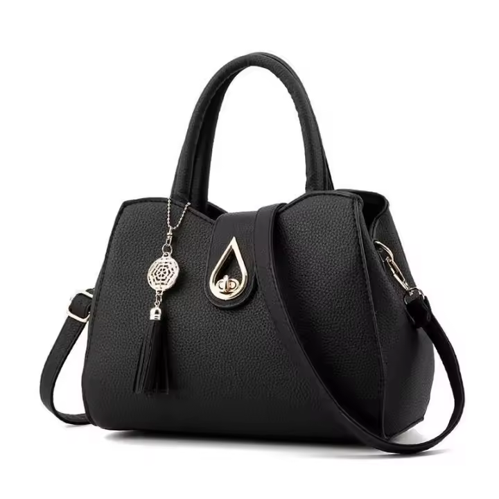 Bolso informal sencillo a la moda para mujer, bandolera de hombro decorativa con flecos de gran capacidad, mochila de lujo de alta gama - 1