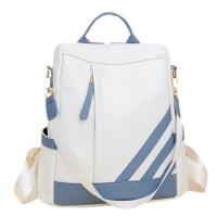 Bolso de mujer de color de contraste simple Mochila al aire libre de PU Mochila al aire libre Ocio - details 0