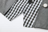 Chaleco de Dos Piezas de Moda para Hombres en Otoño Cuello en V, Tela de Poliéster, Traje a Cuadros de Colorido, Estilo Británico Casual Vintage Gentleman Leisure - details 21