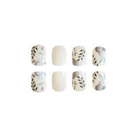 Primavera blanca falsa con decoración floral, uñas de borde liso e inofensivas para ir de compras y citas - details 0