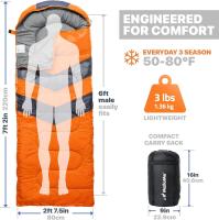 MalloMe Saco de Dormir Ultraligero y Impermeable para Adultos Compacto y Ligero para Niños, Saco de Dormir para Invierno, Saco de Dormir Ligero para Montañismo y Camping - details 12