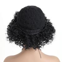Pelucas sintéticas cortas y rizadas de moda, negras, con flequillo, cabello afro rizado, natural, de 12 pulgadas, para mujer, estilo bob. - details 4