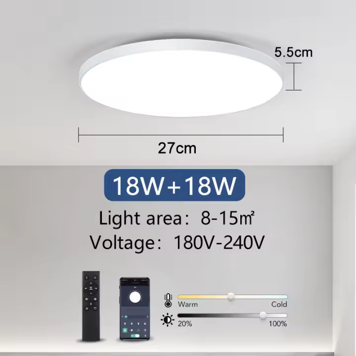 Lámpara de techo LED inteligente para el hogar, decoración de interiores, lustre, aplicación de Control remoto, WIFI, Bluetooth, dormitorio y sala de estar - 1