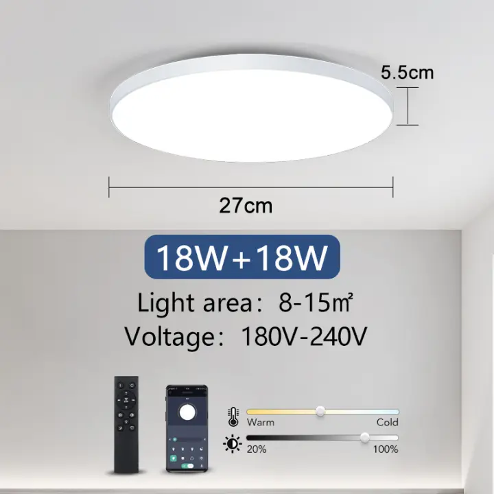 Lámpara de techo LED inteligente para el hogar, decoración de interiores, lustre, aplicación de Control remoto, WIFI, Bluetooth, dormitorio y sala de estar - 1