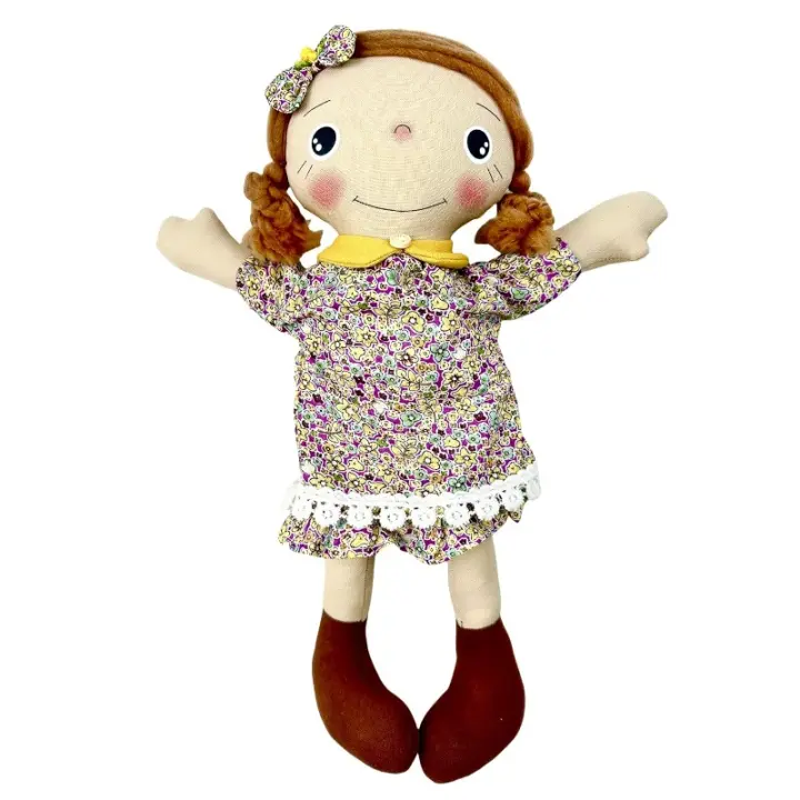 Muñeco hecho a mano Beibei, lindo juguete de peluche de pelo rojo para niños pequeños, juguete seguro para bebés, regalo de cumpleaños perfecto para niños, regalo navideño creativo, juguete de decoración del hogar - 1
