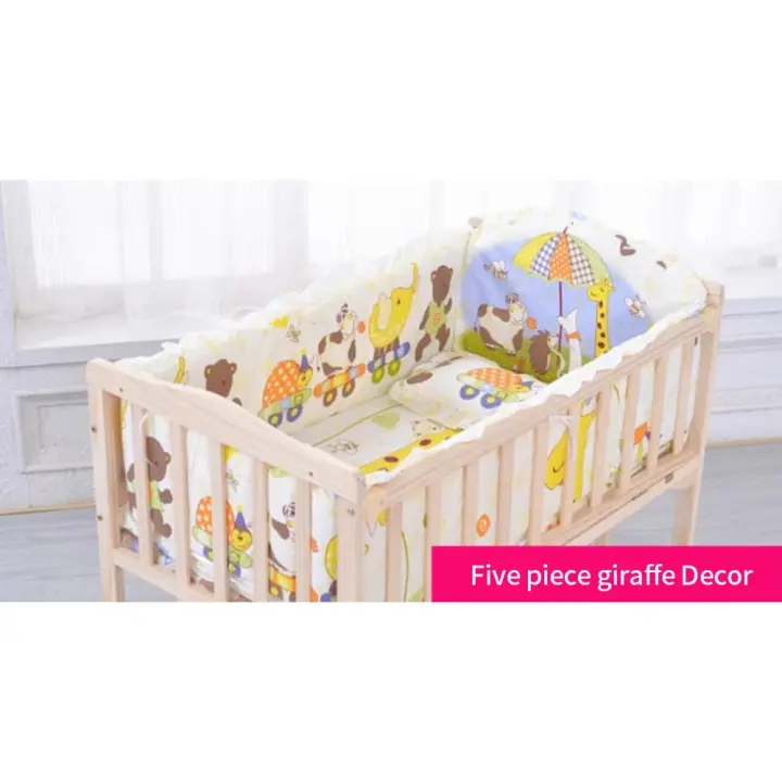 Parachoques de Algodón Puro para Cuna de Bebé, juego de almohada de 120x60cm, Kit de ropa de Cama Infantil, 5 UDS. - 1