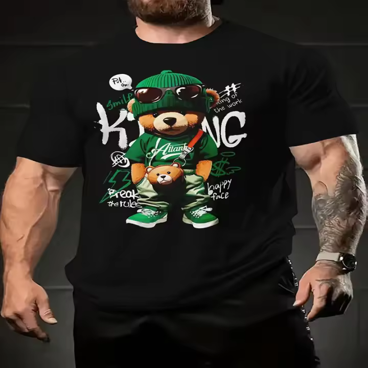 2025 Camiseta 3d de manga corta para hombre, ropa de moda de manga larga, ropa de Color - 1