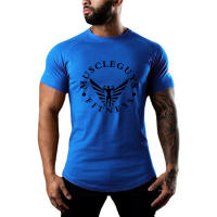 Camiseta deportiva de manga corta para hombre, camisa de compresión transpirable, ajustada, elástica, de algodón, para entrenamiento de culturismo y gimnasio, Verano - details 3