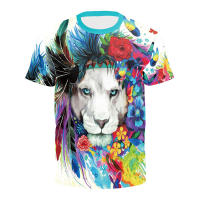 Nueva camiseta 3D de manga corta para hombre, camiseta de león con estampado digital, jersey deportivo de manga corta. - details 2